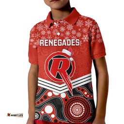 Custom Melbourne Renegades Cricket Christmas Kid Polo Shirt Merry XmasIndigenous Art