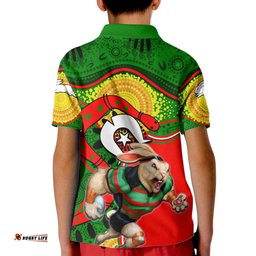 Rabbitohs Mascot NRL Kid Polo Shirt NAIDOC