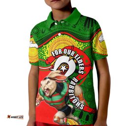 Rabbitohs Mascot NRL Kid Polo Shirt NAIDOC