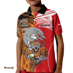 NRL Half Dolphins and Half Tigers Kid Polo Shirt Sporty Style