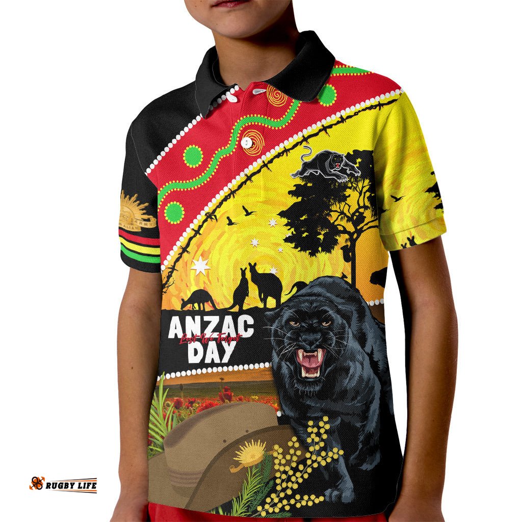 Panthers ANZAC Day Kid Polo Shirt Pennies Mascot Rosemary Starring Night Style