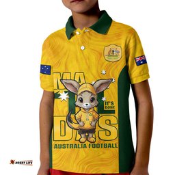 Custom Matildas Kid Polo Shirt Australian Cute Mascot Unique Gold Version