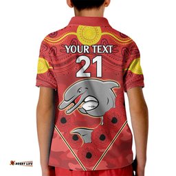 Custom Dolphins Rugby ANZAC Kid Polo Shirt Aboriginal and Army Patterns