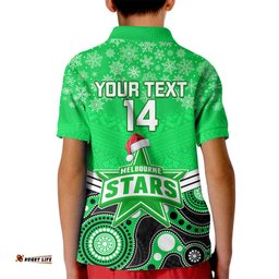 Custom Melbourne Stars Cricket Christmas Kid Polo Shirt Merry XmasIndigenous Art