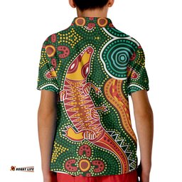 Custom Personalised Aboriginal Art Crocodile Polo Shirt KID You Are Number One