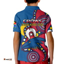 Adelaide Football NAIDOCPolo Shirt KID Crows For Our Elders Indigenous