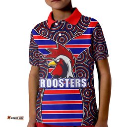 NRL - Rooster Kid Polo Shirt Mix Dot Aboriginal