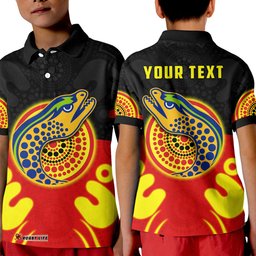 Custom Personalised Eels Indigenous Polo Shirt KID Style Aboriginal Flag
