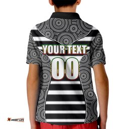 NRL - Panthers Kid Polo Shirt Mix Dot Aboriginal Black Version