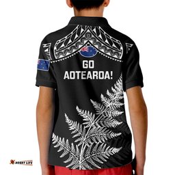 New Zealand Silver Fern Rugby Kid Polo Shirt Go All BlackWorld Cup
