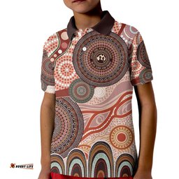 Generational Warriors NAIDOC 2024 Kid Polo Shirt Make a Fire Indigenous Cultural Spirit