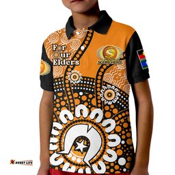 Custom Text And Number Perth Scorchers NAIDOCPolo Shirt KID Indigenous For Our Elders