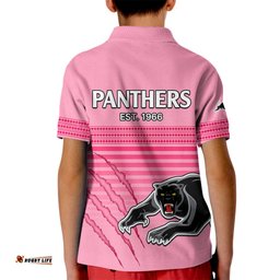 Penrith Panthers Rugby Kid Polo Shirt Authentic Permiers Pink Version-
