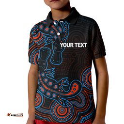 Custom PersonalisedAboriginal Platypus Polo Shirt KID Dot Patterns Style No.4