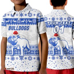 Custom Personalised Canterbury-Bankstown Bulldogs Polo Shirt KID Christmas Simple Style - White