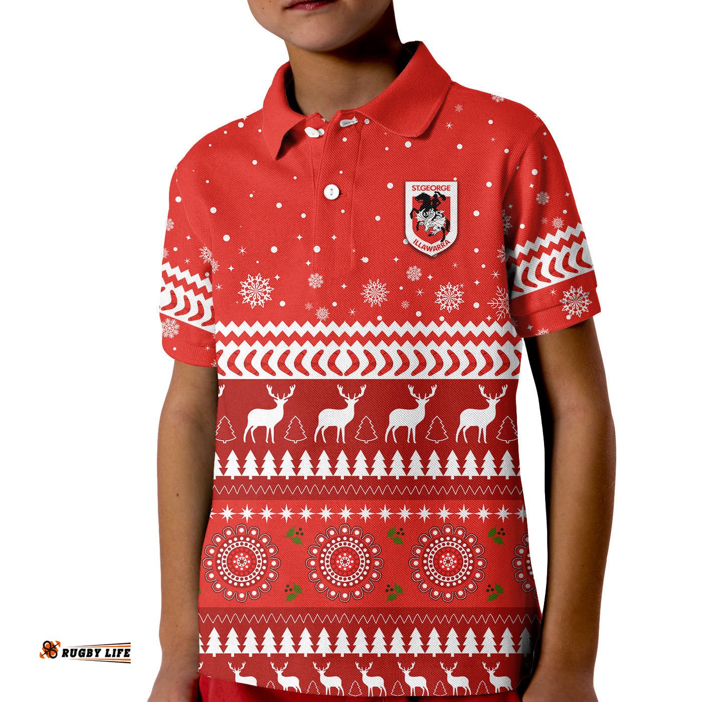 Dragons Polo Shirt KID Christmas St. George Illawarra