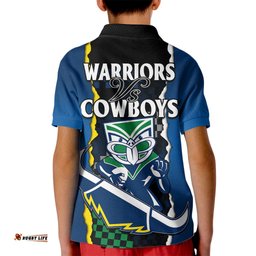 NRL Combine Warriors and Cowboys Kid Polo Shirt