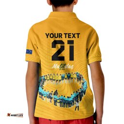 Matildas Til Its Done Custom Kid Polo Shirt Australia Womens Soccer Gold Style