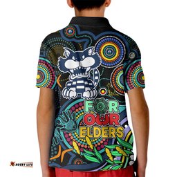 Cats Football Aboriginal Art Kid Polo Shirt NAIDOC Indigenous Tribal