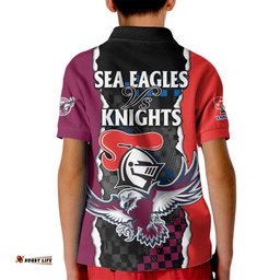NRL Combine Knights Sea Eagles Kid Polo Shirt Sporty Style