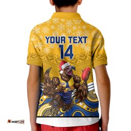 Custom Eagles Football Christmas Kid Polo Shirt Merry XmasMix Aboriginal Art