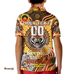 Custom NAIDOC Week 2024 Tigers Kid Polo Shirt Mascot Rugby
