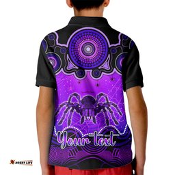 Personalised Australia Scorpio Tarantulas Spider Zodiac Kid Polo Shirt Auz Astrology Aboriginal - Purple