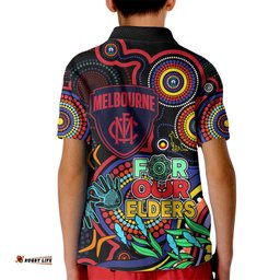 Demons Football Aboriginal Art Kid Polo Shirt NAIDOC Indigenous Tribal