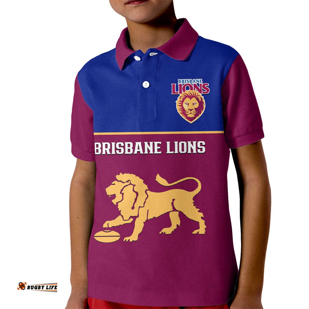 Brisbane Lions FootballKid Polo Shirt Sporty Maroon Version