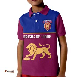 Brisbane Lions FootballKid Polo Shirt Sporty Maroon Version