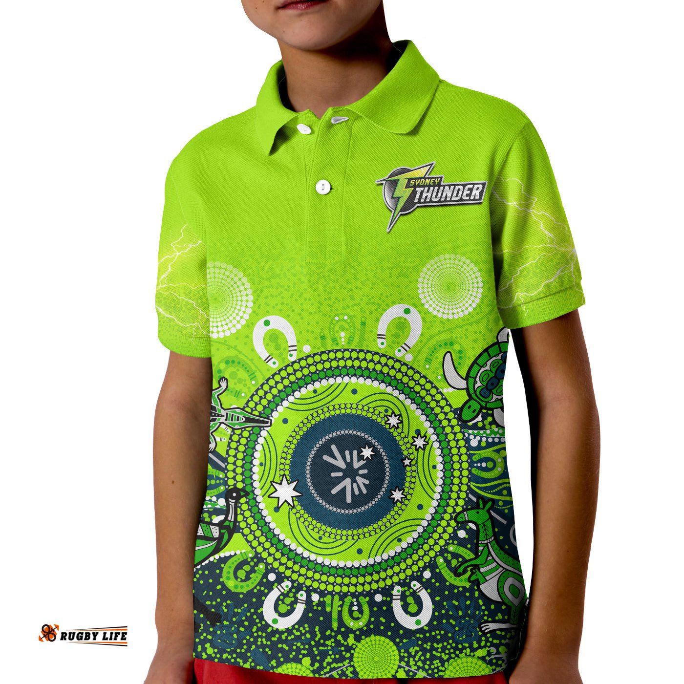 Sydney Thunder Polo Shirt KID Cricket Aboriginal