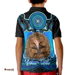 Personalised Australia Virgo Echidna Zodiac Kid Polo Shirt Auz Astrology Aboriginal - Aqua