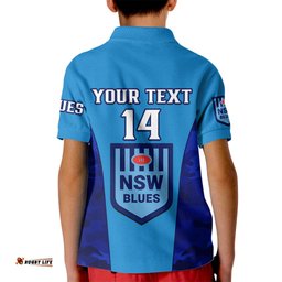 Personalised NSW Rugby Kid Polo Shirt Go Blues Camouflage Sporty Style
