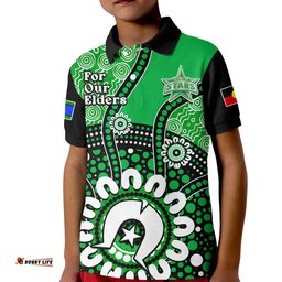 Custom Text And Number Melbourne Stars NAIDOCPolo Shirt KID Indigenous For Our Elders