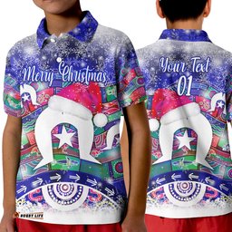 Custom Personalised Australian Torres Trait Islands Christmas Polo Shirt KID Original Style - Blue