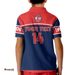 Personalised Roosters Rugby Kid Polo Shirt Tricolours 1908 Sporty Version