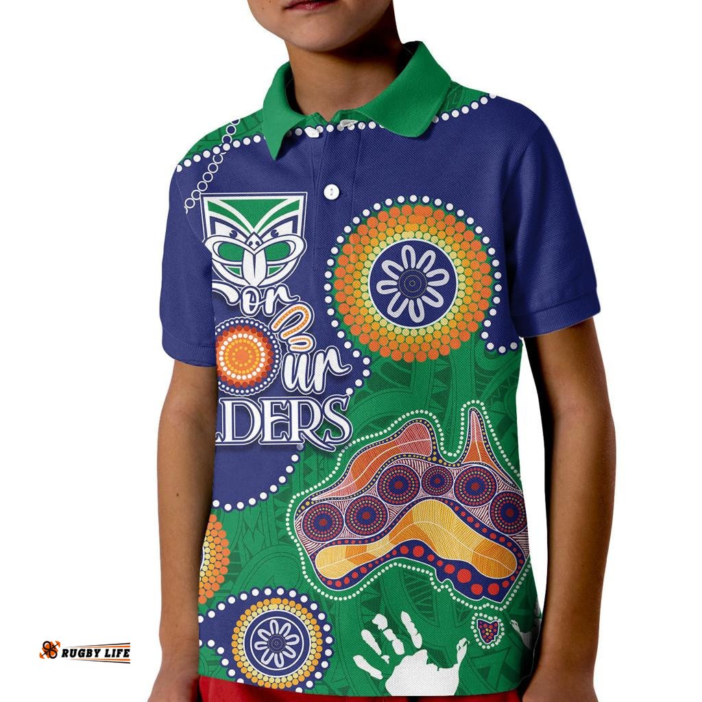 Personalised NAIDOC WeekNRL NZ Warriors For Our Elders Kid Polo Shirt