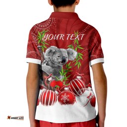 Custom Personalised Australia Koala Aboriginal Polo Shirt KID Merry Christmas