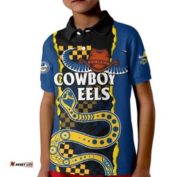 NRL Combine Cowboys and Parra Eels Kid Polo Shirt Sporty Style