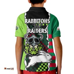 NRL Combine Rabbitohs and Raiders Kid Polo Shirt Sporty Style