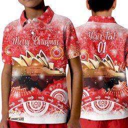 Custom Personalised Australia Sydney Opera House Christmas Polo Shirt KID Original Style - Red