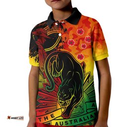 Custom Text And Number NRL ANZACPanthers Kid Polo Shirt Camouflage
