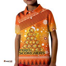 Custom Scorchers BBL Kid Polo Shirt Christmas Vibe-