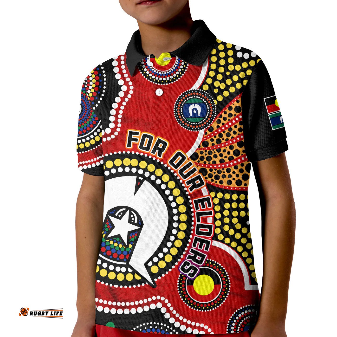 Custom Personalised Australia NAIDOC Week Polo Shirt KID For Our Elders Aborigines and Islanders Flag