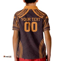 Custom Broncos Rugby Kid Polo Shirt With Polynesian Style