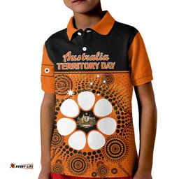 1 July Australia Territory Day Kid Polo Shirt Aboriginal Pattern