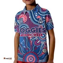 Personalised Bulldogs NAIDOC Week 2024 Kid Polo Shirt Aussie Aboriginal Art
