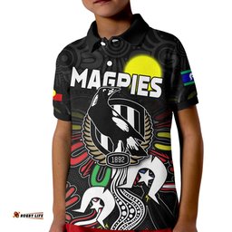 Magpies NAIDOC Week Polo Shirt KID Collingwood Football Aboriginal