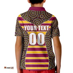 NRL - Boncos Kid Polo Shirt Mix Dot Aboriginal