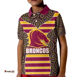 NRL - Boncos Kid Polo Shirt Mix Dot Aboriginal